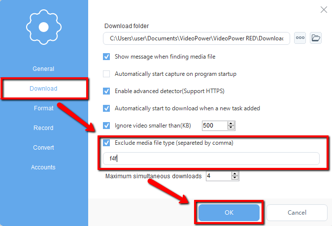 Non-f4f video downloader, The best video downloader, VideoPower RED, paste and download