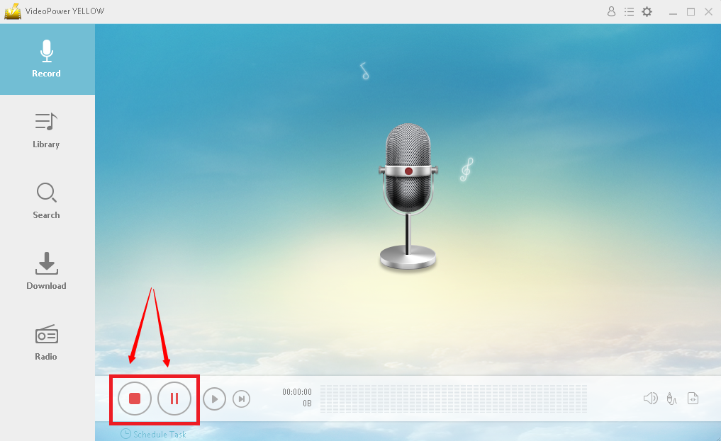 VideoPower YELLOW, Record Internet Sound, pause and stop