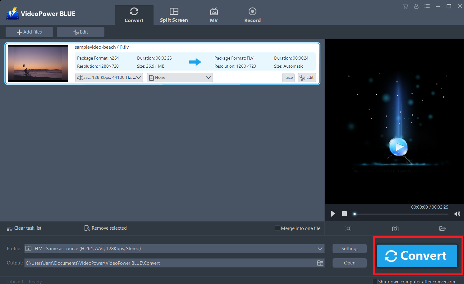 convert 3GP to WMV, VideoPower BLUE, convert