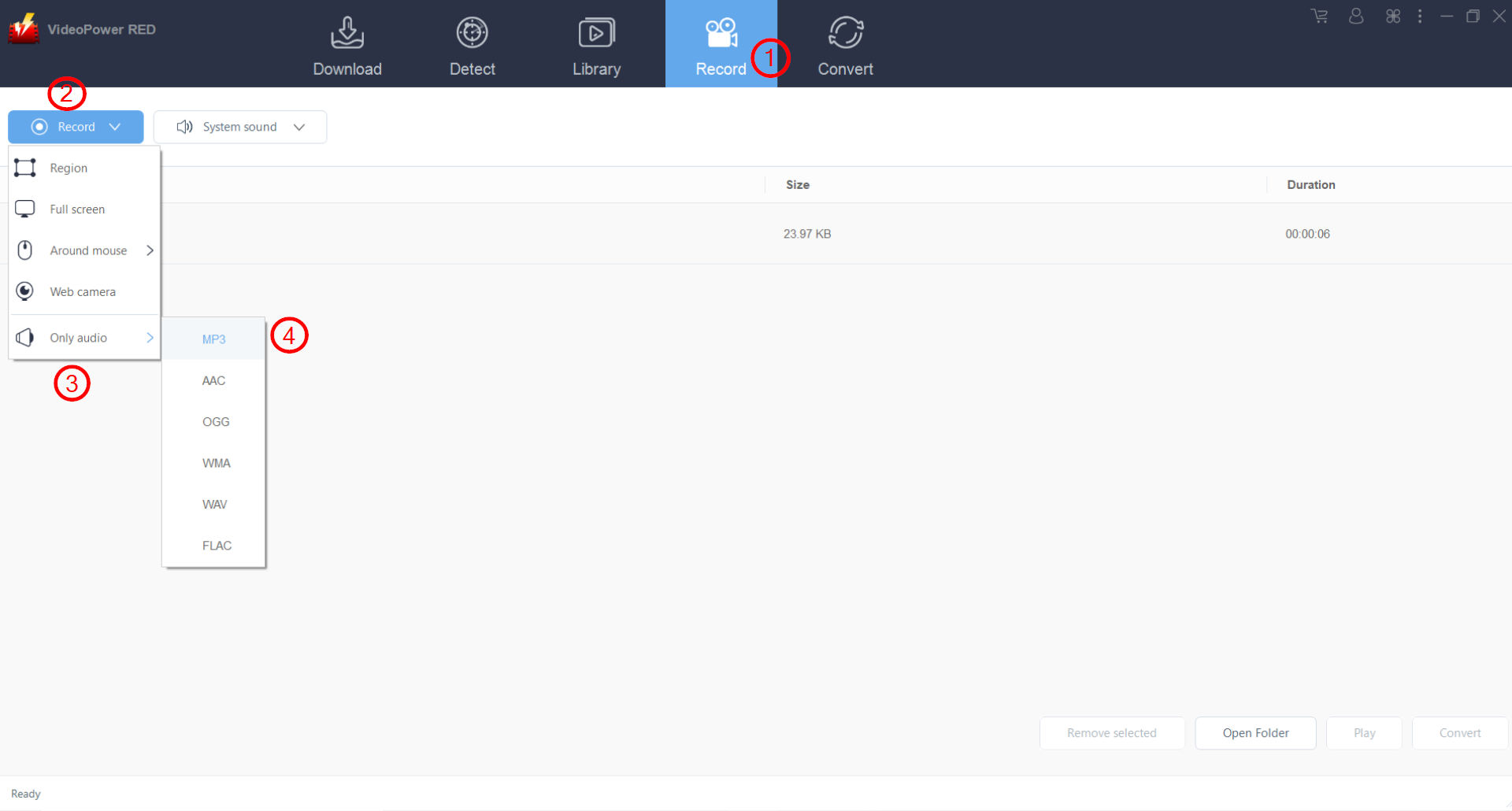 フェイスブックのビデオをMP3、ビデオパワーレッドに変換する