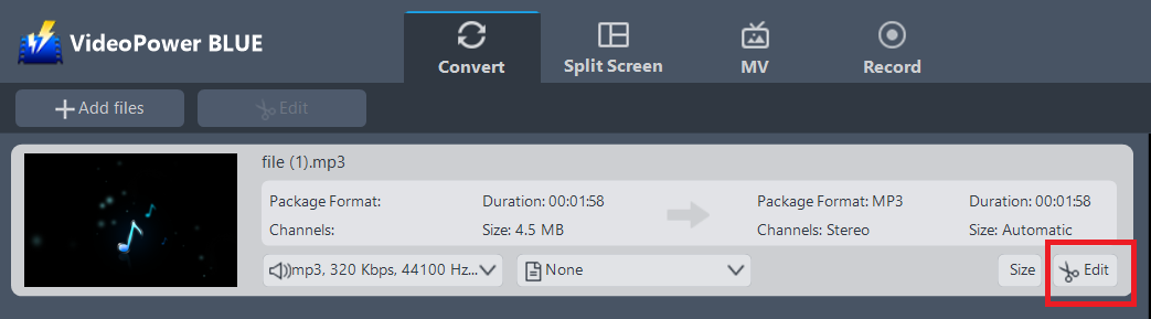 MP3 を WAV に変換, ビデオパワー ブルー 編集ファイル