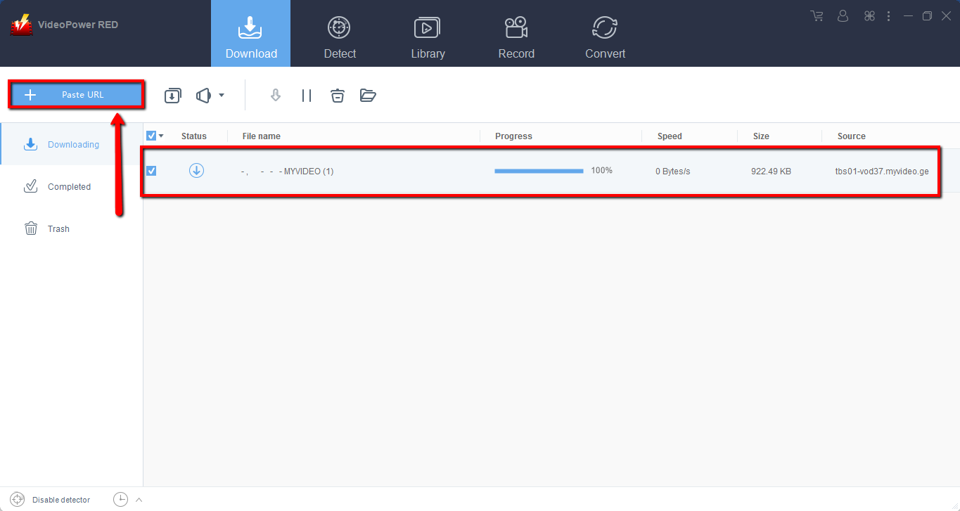 myvideo, download myvideo, myvideo downloader, VideoPower RED, paste and download