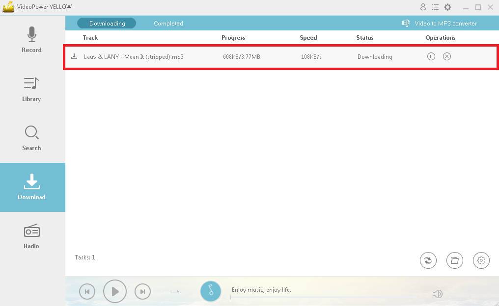How to Download Songs from Youtube, VideoPower YELLOW, process download