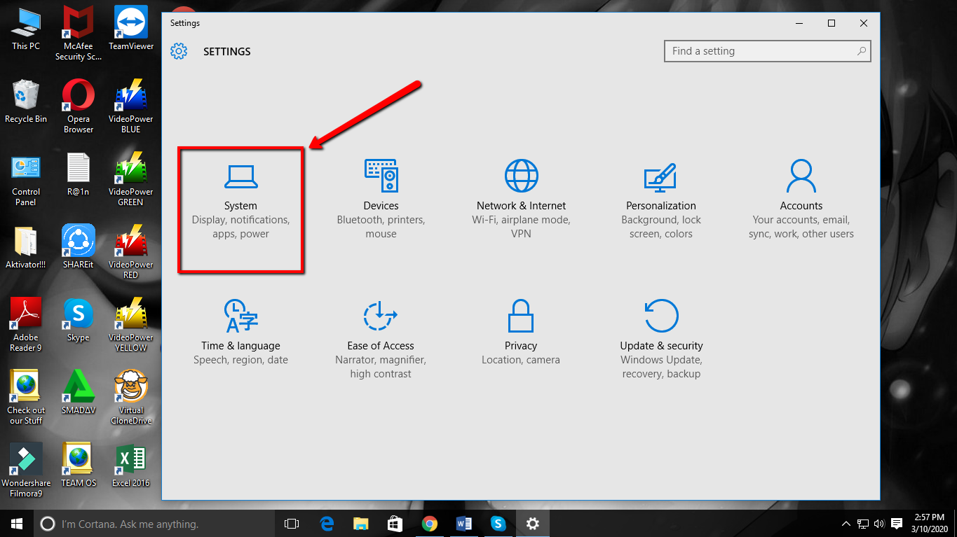 general faq, navigate to system