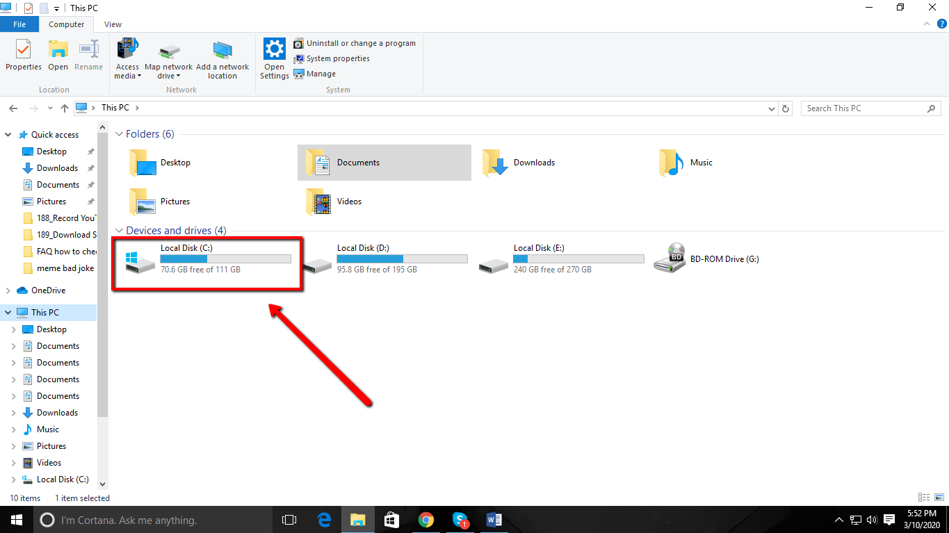 general faq, view space on drives