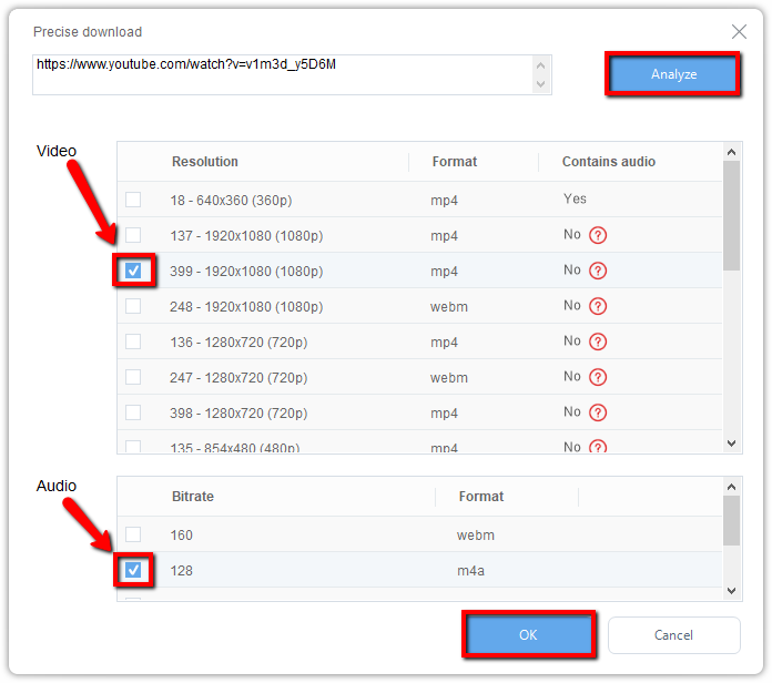 YouTube 1080p video downloader, video downloader, VideoPower RED, choose quality