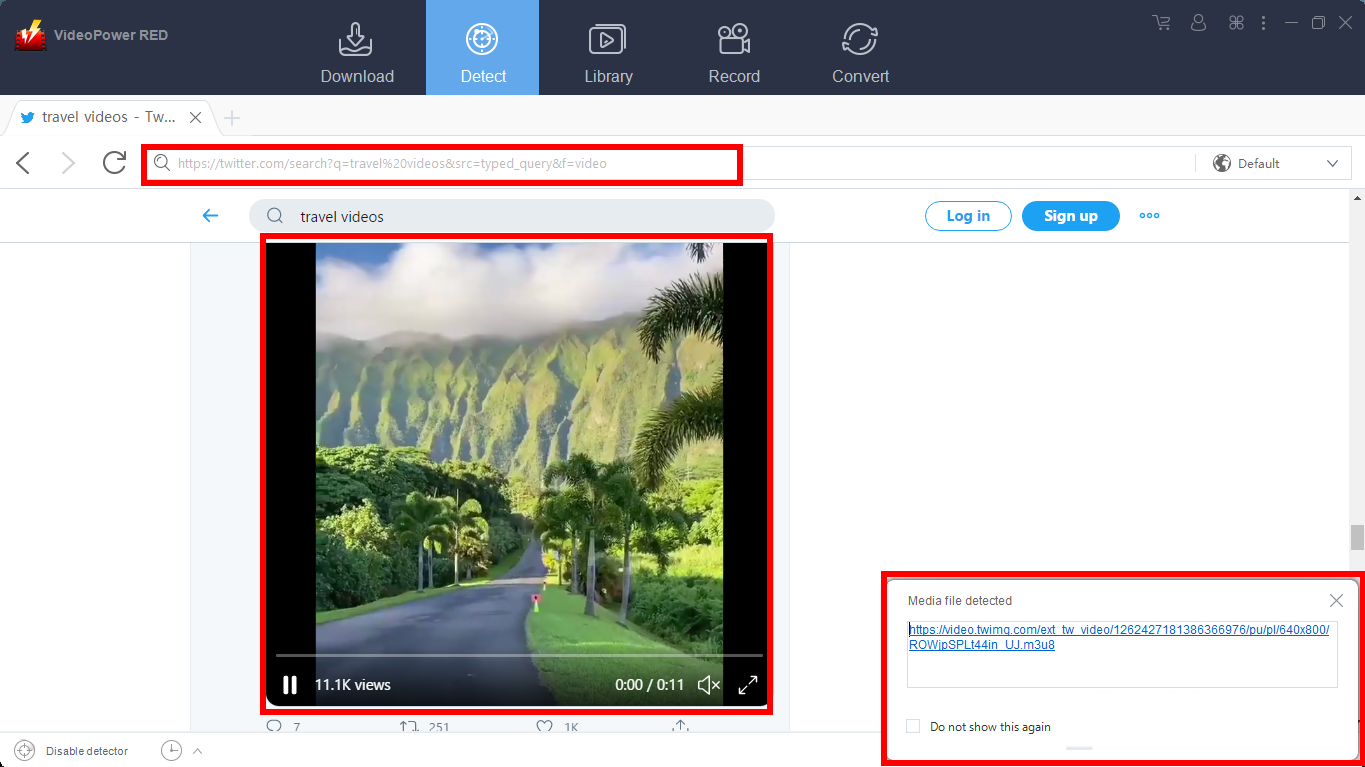 VideoPower RED, Twitter Video Downloader, auto-detect other sites
