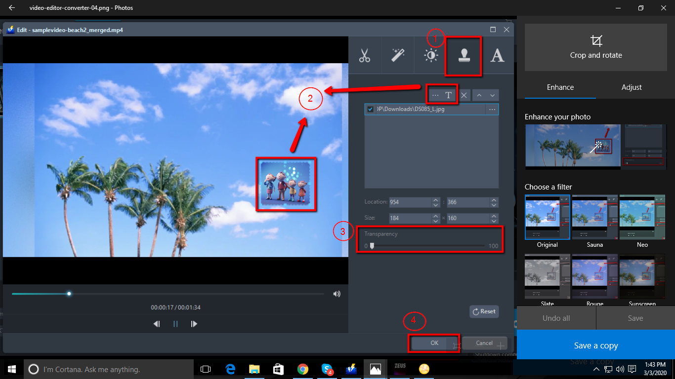 ビデオに画像を置く, ビデオパワーブルー, 画像を追加