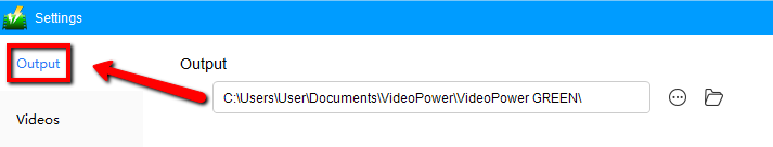 VideoPower GREEN Manual,Output Settings 