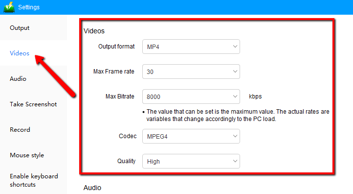 VideoPower GREEN Manual,Video Settings 
