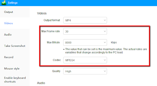 VideoPower GREEN Manual,framerate setting 