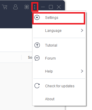 VideoPower RED, Settings Menu