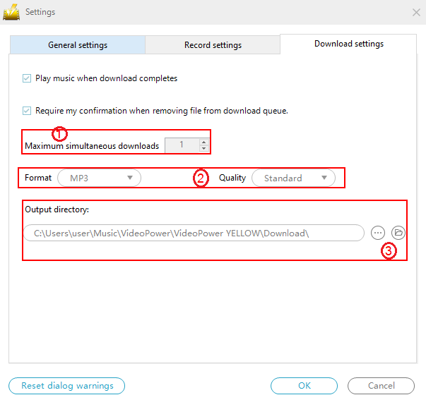 VideoPower BLUE Manual,Download Settings