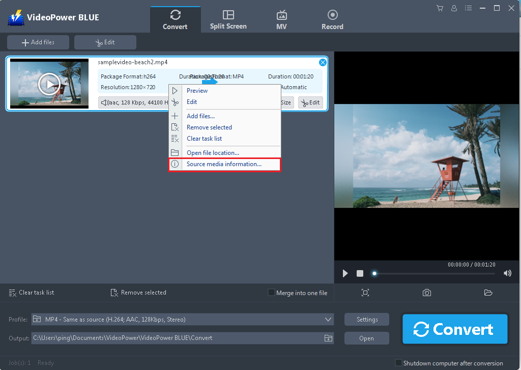  VideoPower BLUE FAQ, save source media information 