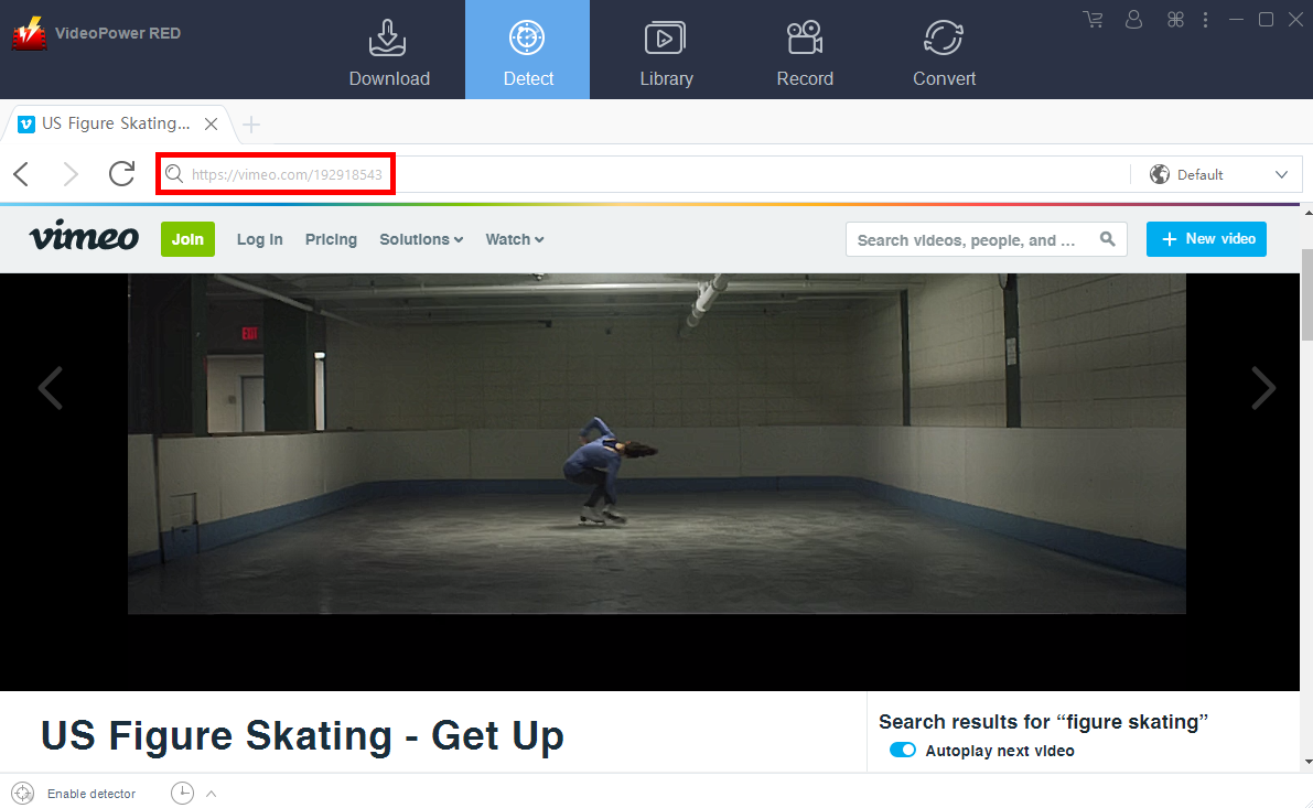 vimeo mp4コンバーター、ビデオパワーレッド、埋め込みブラウザ。