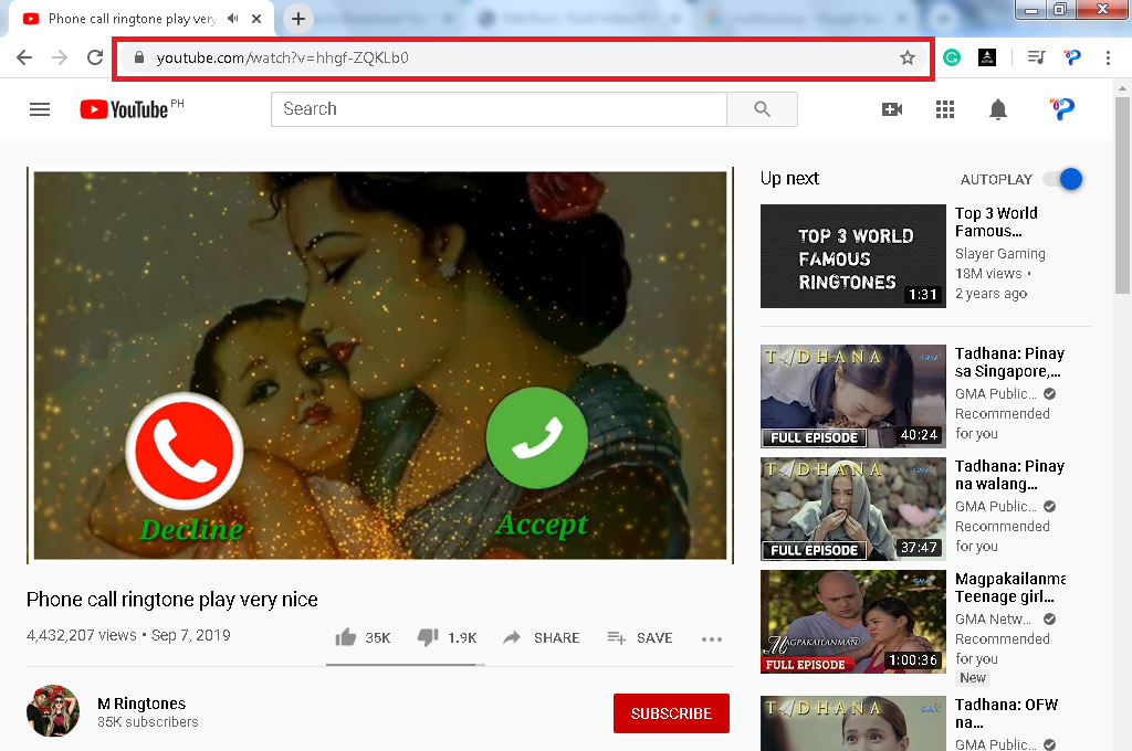 YouTube to iPhone ringtone downloader, video downloader and converter, VideoPower RED, copy url