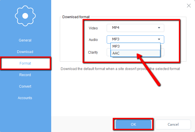 YouTube to iPhone ringtone downloader, video downloader and converter, VideoPower RED, audio settings